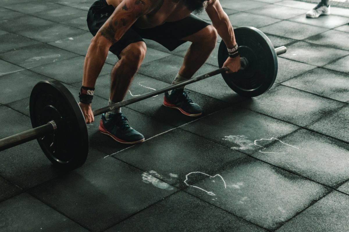 A man lifting weights